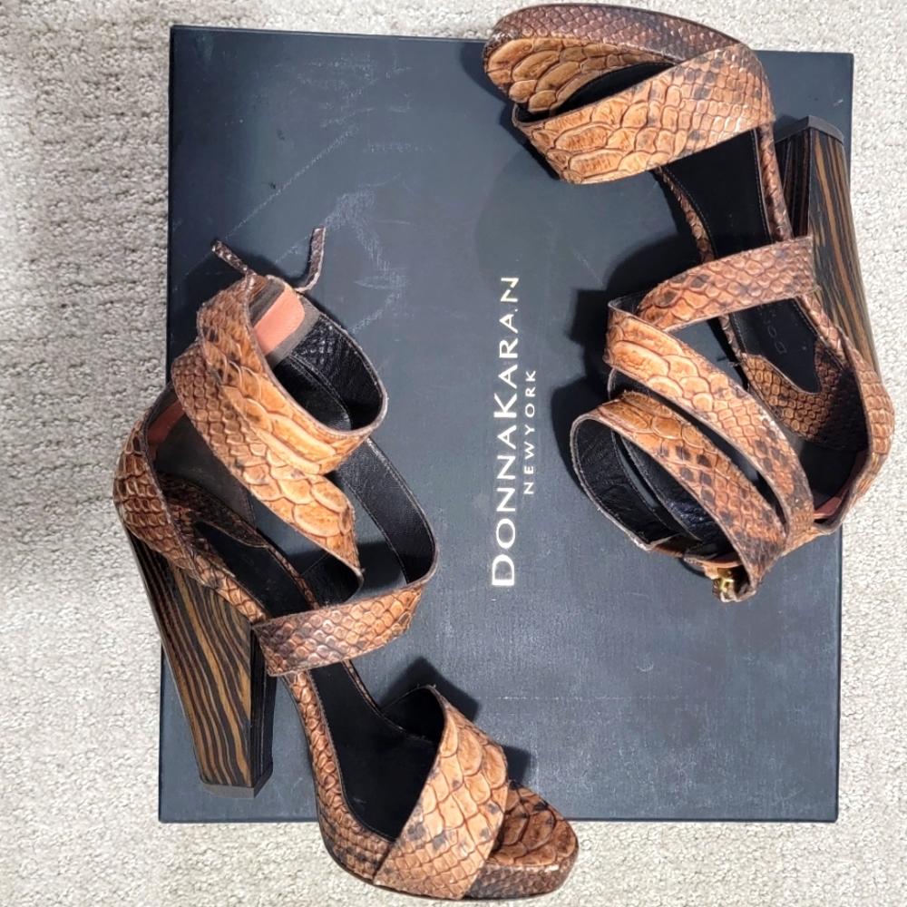 Donna Karen Python Sandals